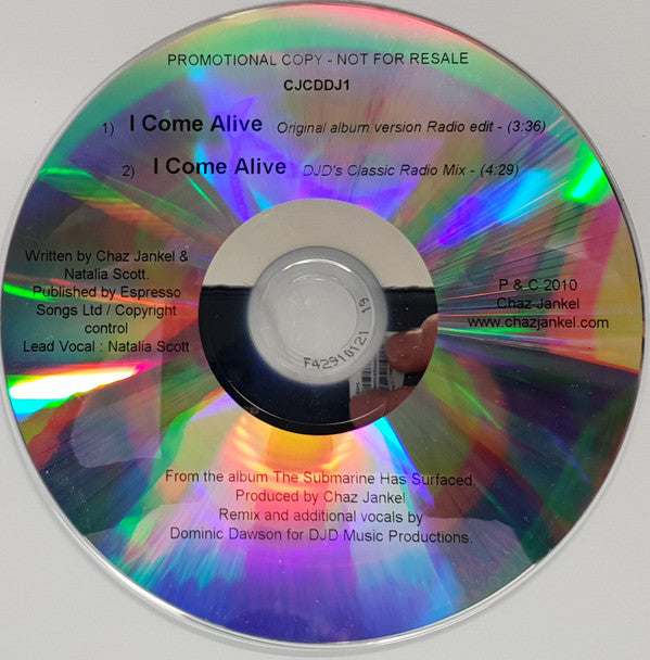 Chas Jankel & Natalia Scott : I Come Alive (CD, Promo)