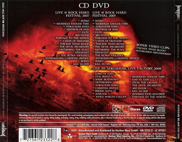 Death Angel (2) : Sonic German Beatdown - Live In Germany (CD, Album + DVD-V, PAL)