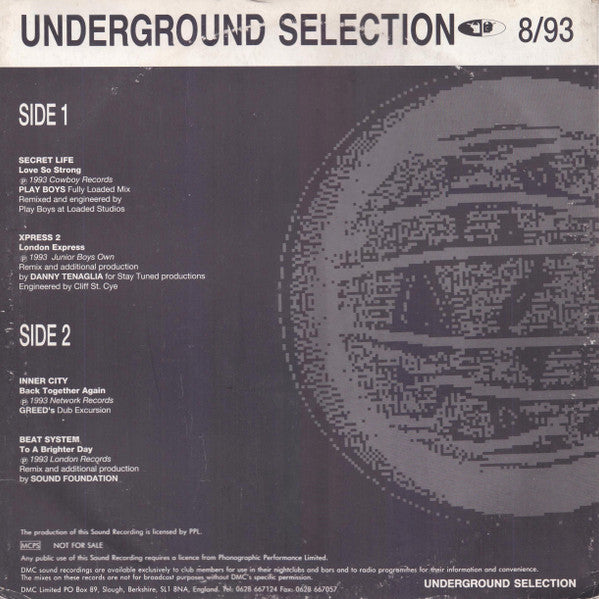 Various : Underground Selection 8/93 (12")