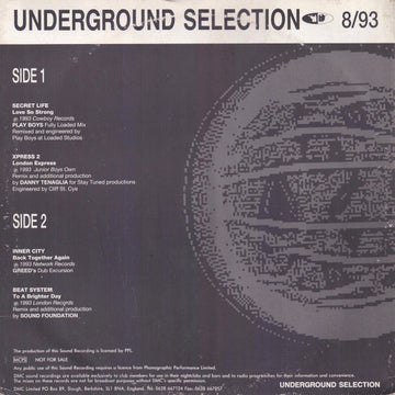 Various : Underground Selection 8/93 (12")