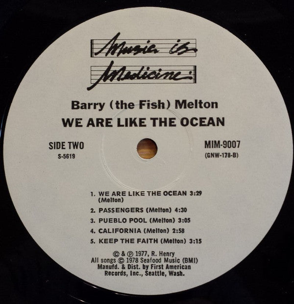 Barry Melton : We Are Like The Ocean (LP, Album)