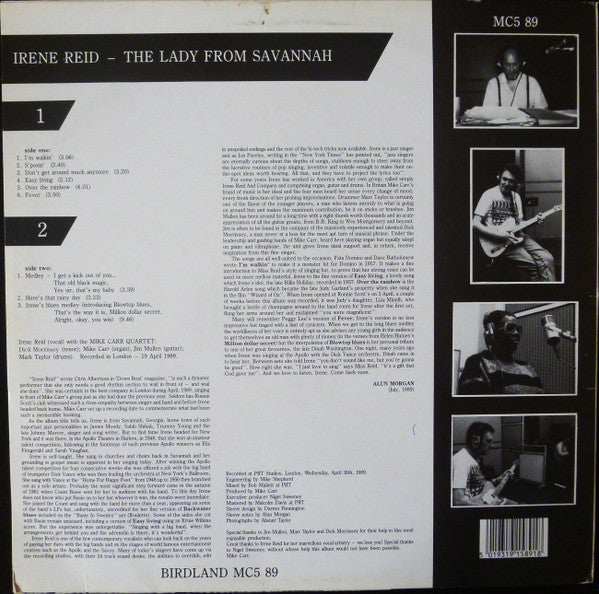Irene Reid Featuring The Mike Carr Quartet : The Lady From Savannah (LP, Album)