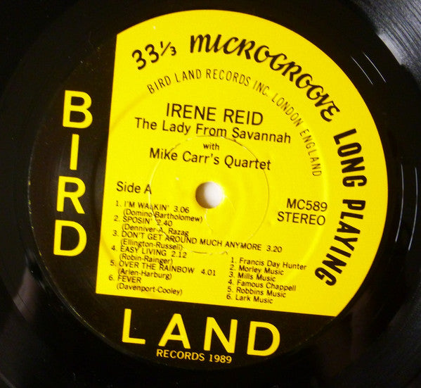 Irene Reid Featuring The Mike Carr Quartet : The Lady From Savannah (LP, Album)