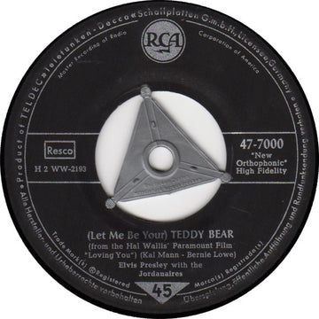 Elvis Presley With The Jordanaires : (Let Me Be Your) Teddy Bear / Loving You (7", Single)