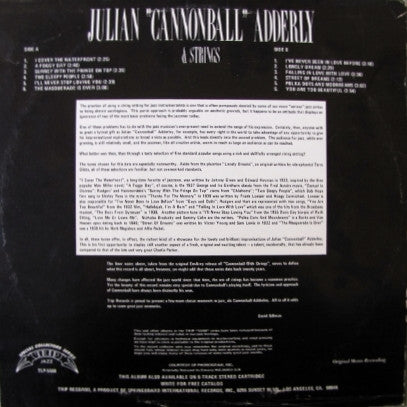 Cannonball Adderley : Julian "Cannonball" Adderley & Strings (LP, Mono, RE)