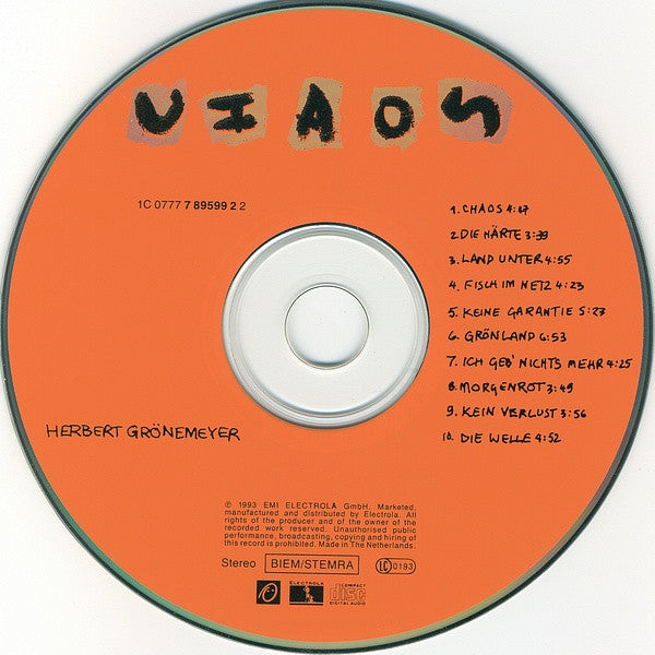 Herbert Grönemeyer : Chaos (CD, Album)