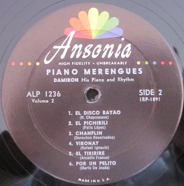 Damiron : His Piano And Rhythm : Piano Merengues Vol.2 (LP, Album)