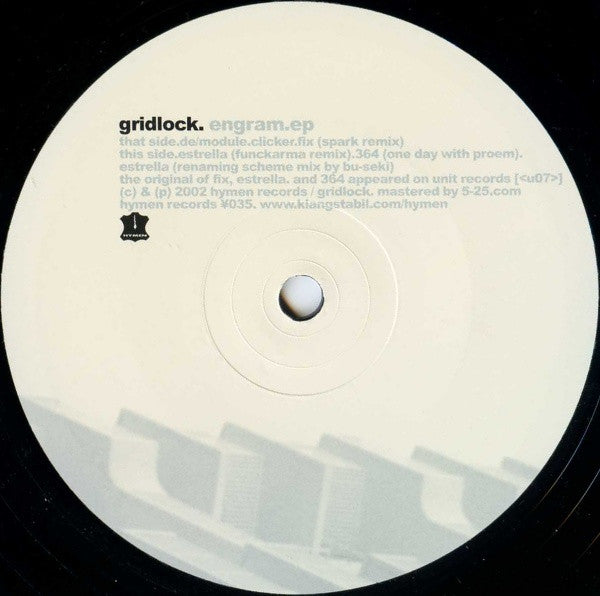Gridlock : Engram (12", EP)
