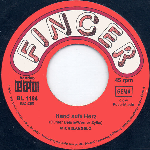 Michelangelo (3) : Du Bist Meine Liebe / Hand Aufs Herz (7", Single)