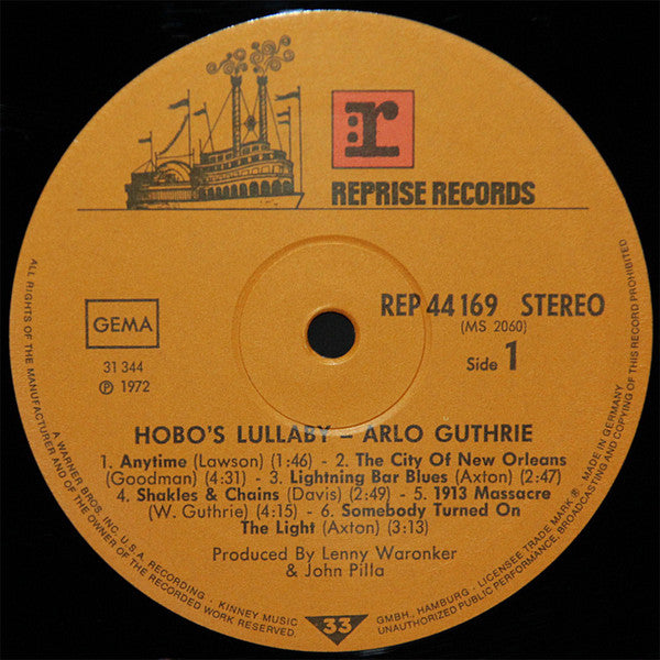 Arlo Guthrie : Hobo's Lullaby (LP, Album)