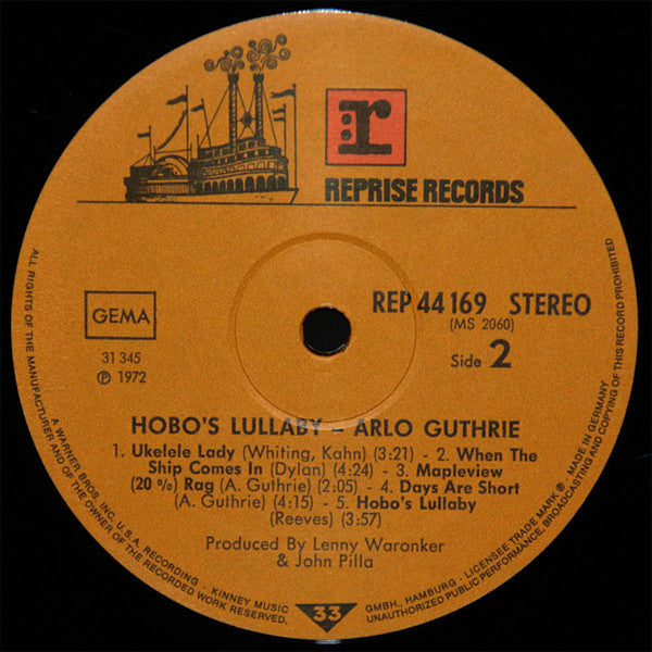 Arlo Guthrie : Hobo's Lullaby (LP, Album)