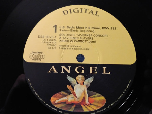 Johann Sebastian Bach, Emma Kirkby, Emily Van Evera, Panajotis Iconomou, Christian Immler, Michael Kilian, Rogers Covey-Crump, David Thomas (9), Taverner Consort & Taverner Players, Andrew Parrott : Mass In B Minor (2xLP)