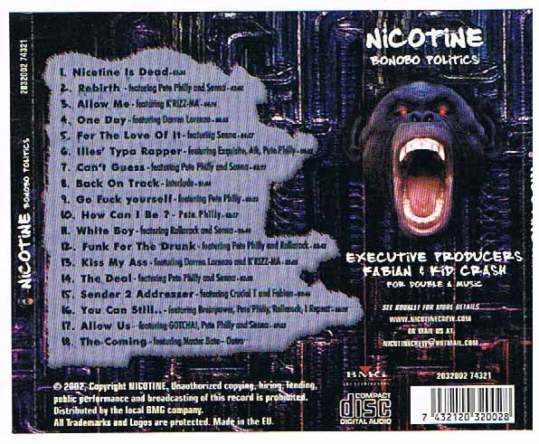 Nicotine (4) : Bonobo Politics (CD, Album)