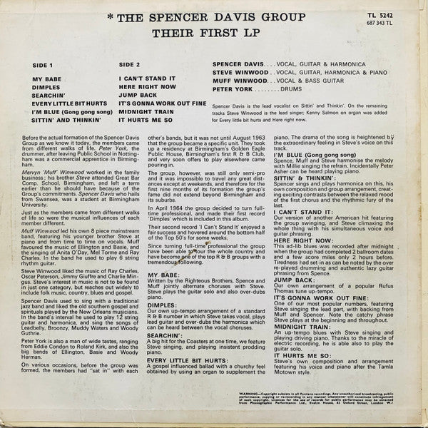 The Spencer Davis Group : Their First LP (LP, Album, Mono)