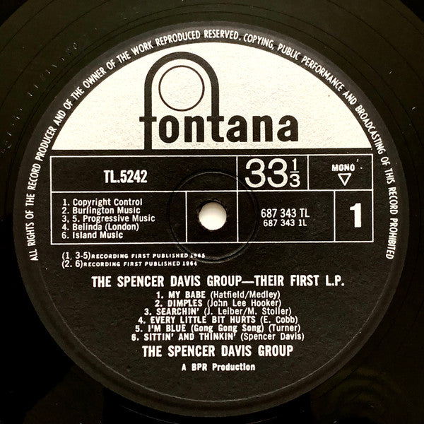 The Spencer Davis Group : Their First LP (LP, Album, Mono)