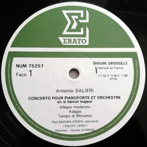 I Solisti Veneti & Paul Badura-Skoda : Salieri (LP, Dig)