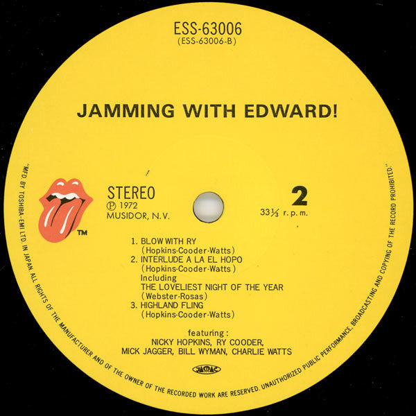 Nicky Hopkins, Ry Cooder, Mick Jagger, Bill Wyman, Charlie Watts : Jamming With Edward! (LP, Album, RE)