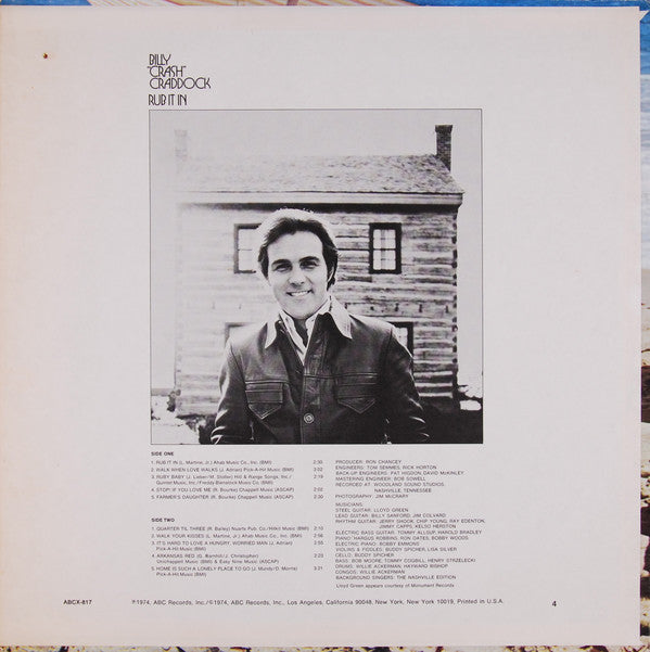 Billy 'Crash' Craddock : Rub It In (LP, Album)