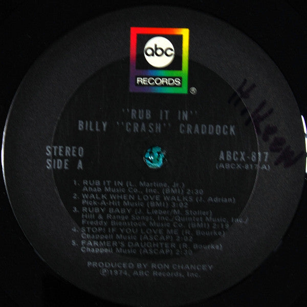 Billy 'Crash' Craddock : Rub It In (LP, Album)