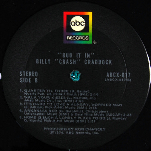 Billy 'Crash' Craddock : Rub It In (LP, Album)