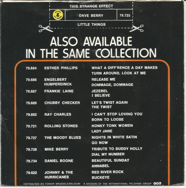 Dave Berry : This Strange Effect (7", Single, RE, Ora)