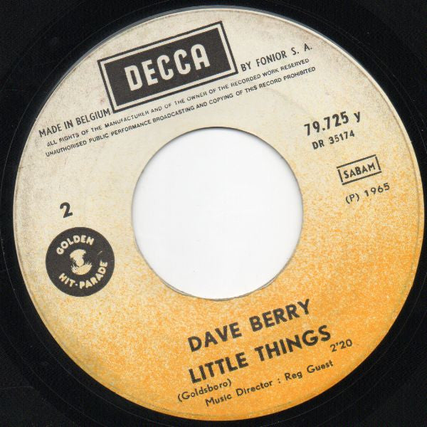 Dave Berry : This Strange Effect (7", Single, RE, Ora)