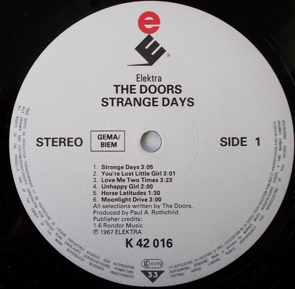 The Doors : Strange Days (LP, Album, RE)