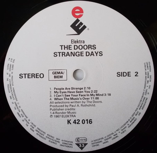 The Doors : Strange Days (LP, Album, RE)