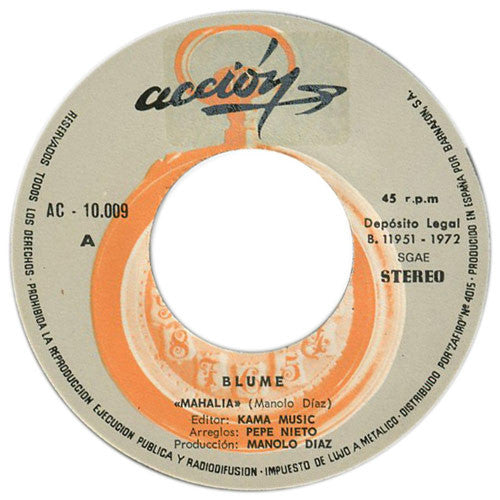 Blume (5) : Mahalia (7", Single)
