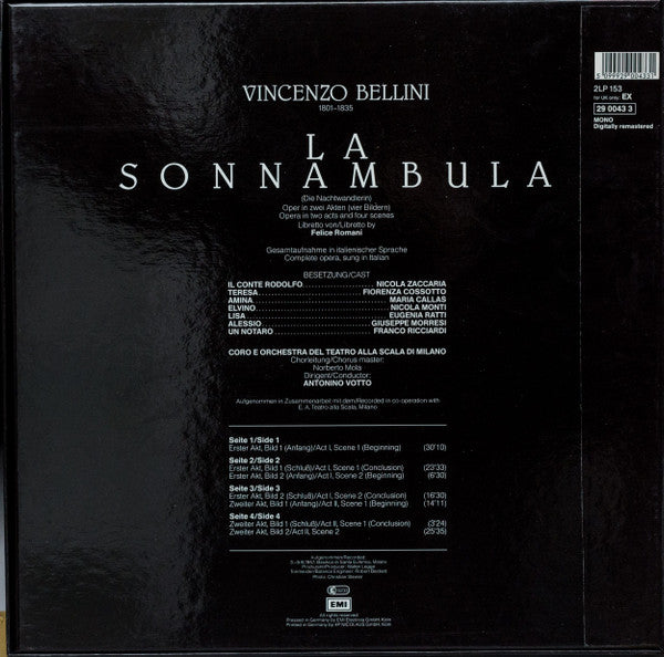 Maria Callas - Vincenzo Bellini : La Sonnambula  (2xLP, Mono, RM + Box)