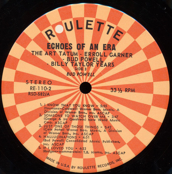 Art Tatum - Erroll Garner - Bud Powell - Billy Taylor : The Art Tatum - Erroll Garner - Bud Powell - Billy Taylor Years (2xLP, Comp)