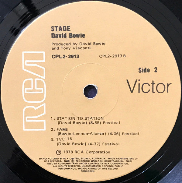 David Bowie : Stage (2xLP, Album, Gat)