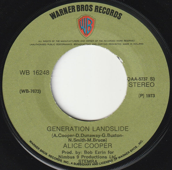 Alice Cooper : Hello Hooray (7", Single)