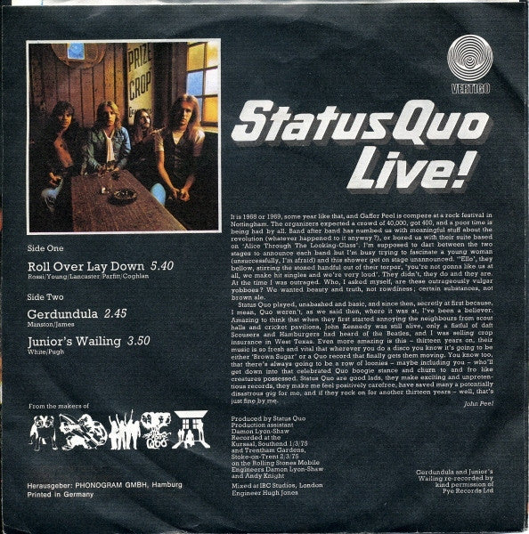 Status Quo : Live! (7", EP)