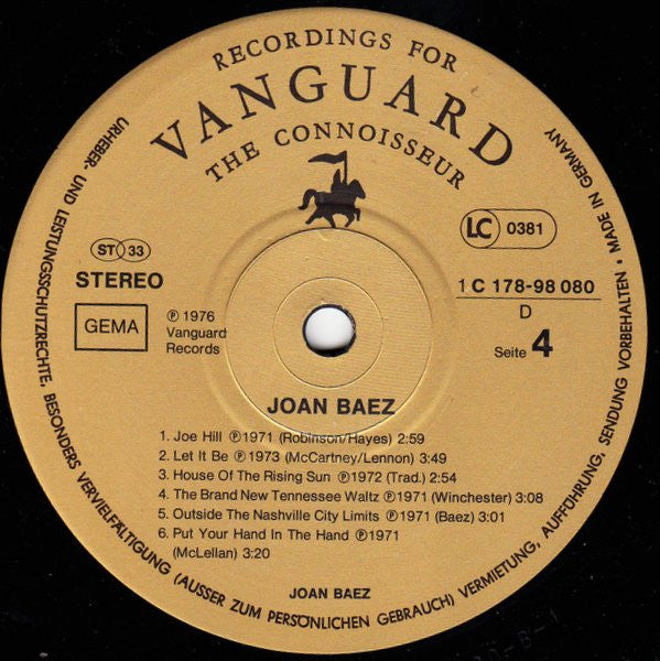 Joan Baez : Joan Baez (2xLP, Comp)