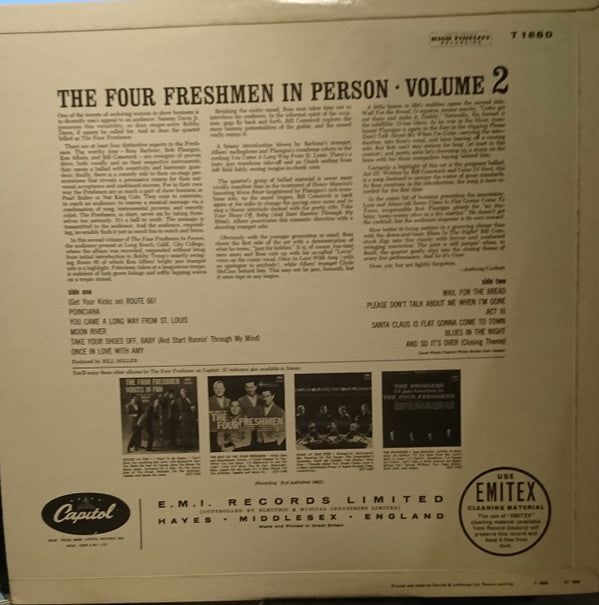 The Four Freshmen : In Person Volume 2 (LP, Album, Mono)