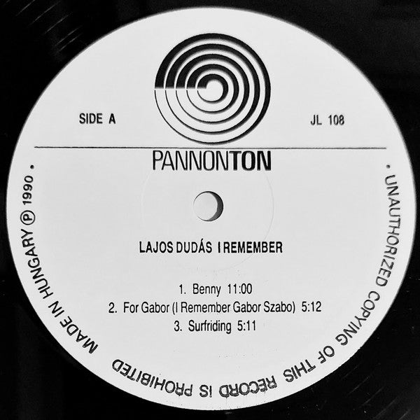 Lajos Dudas : I Remember (LP, Comp)