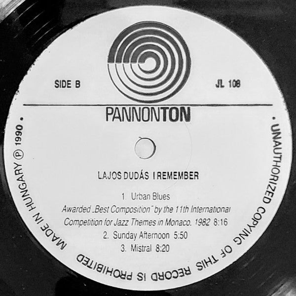Lajos Dudas : I Remember (LP, Comp)