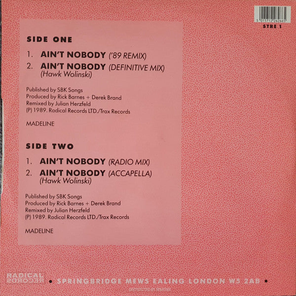 Madeline (5) : Ain't Nobody (12", Ltd)