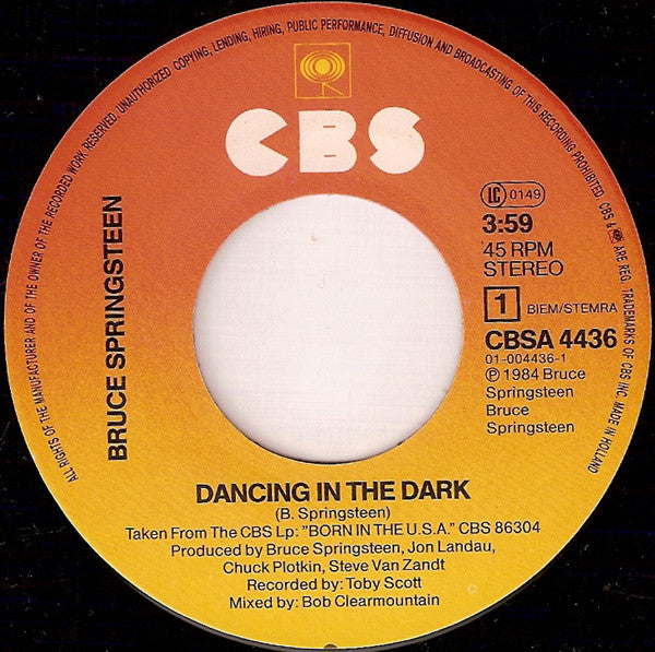 Bruce Springsteen : Dancing In The Dark (7", Single, Sun)