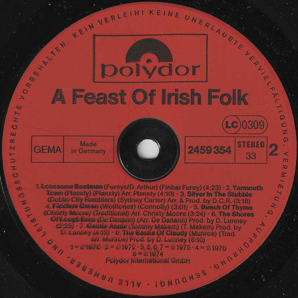 Various : A Feast Of Irish Folk (LP, Comp)