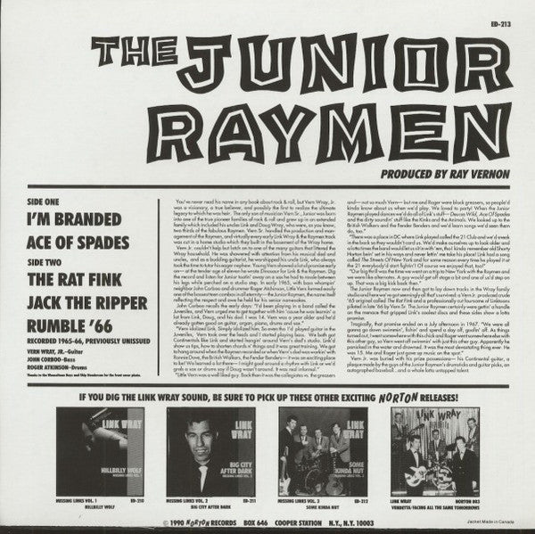 The Junior Raymen : Rumble '66 (12", MiniAlbum)