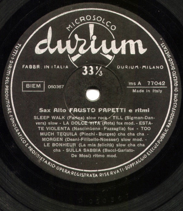 Fausto Papetti : Sax Alto E Ritmi (LP, Album)