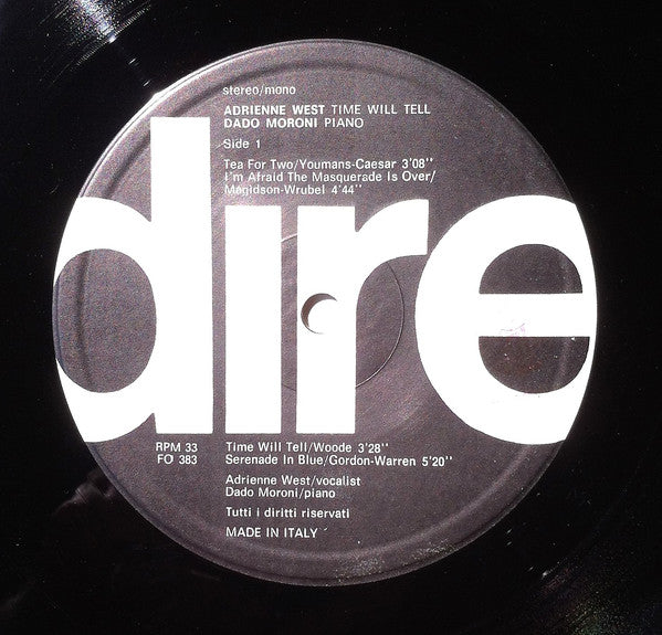 Adrienne West / Dado Moroni : Time Will Tell (LP, Album)