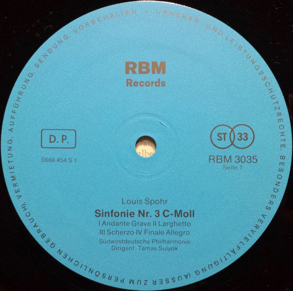 Louis Spohr / E.T.A. Hoffmann - Südwestdeutsche Philharmonie • Tamás Sulyok : Sinfonie C-Moll / Sinfonie Es-Dur (LP)