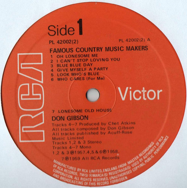 Don Gibson : Famous Country Music-Makers (2xLP, Comp, Gat)