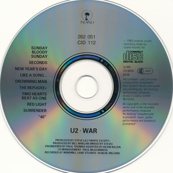 U2 : War (CD, Album, RE)