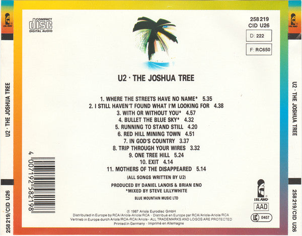 U2 : The Joshua Tree (CD, Album)