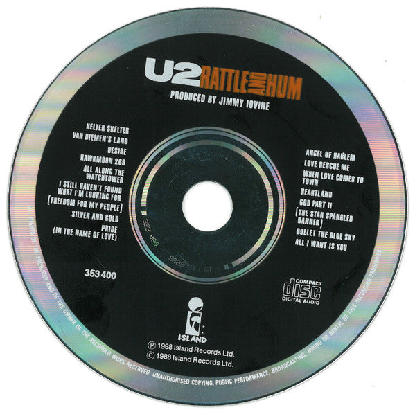U2 : Rattle And Hum (CD, Album, PDO)