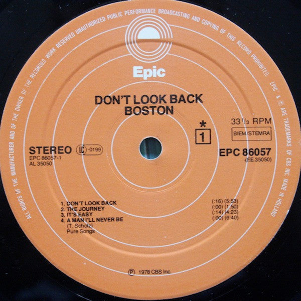Boston : Don't Look Back (LP, Album, Gat)
